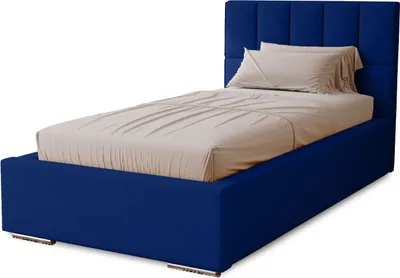 Produktbild von Polsterbett Dream 90x200 cm, Bett mit Kopfteil, Doppelbett mit Bettkasten, Lattenrost und Matratze aus Holz, Velourstoff:  Blau