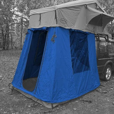 Produktbild von Vorzelt für Autodachzelt Extended L, blau | Zelt-Erweiterung mit Wetter- & Sichtschutz, zusätzlicher Raum unter dem Dachzelt.