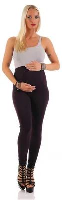 Produktbild von Umstandsleggings Lang Baumwolle Schwangerschaft Bauchbund EU Pflaume 2XL/44
