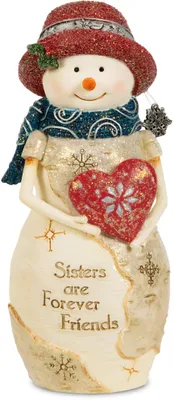Schneemann-Figur "Sister" 5 Zoll handbemalt Polyresin