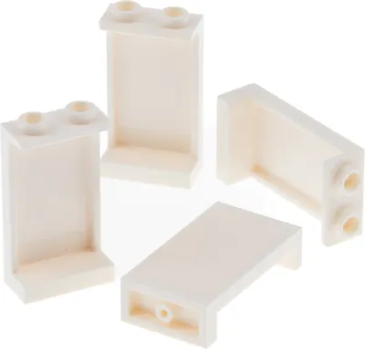Image de 4x Lego Fenêtres Panneaux 1x2x3 blanc avec supports latéraux 4585448 74968 87544