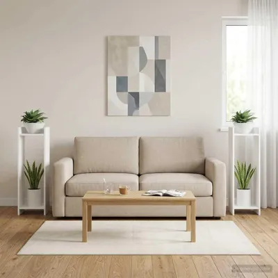 Produktbild von vidaXL Pflanzenständer 2 Stk. Weiß 30 x 30 x 100 cm Holzwerkstoff