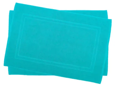 Produktbild von 2 er Set Julie Julsen® Badvorleger Duschvorleger Doppel Rahmen Türkis,50 x 40 cm