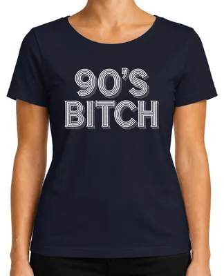 Zdjęcie produktu dla 90's Bitch – koszulka damska w stylu retro z lat 90., na urodziny, w kolorze granatowym, rozmiar 3XL