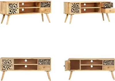 Produktbild von vidaXL TV Schrank 100 x 30 x 45 cm Massivholz Mango - TV-Schrank - TV-Schränke - Fernsehmöbel - TV Möbel