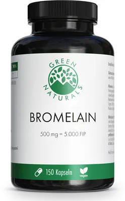 Obrázek produktu pro Green Naturals Bromelain 500 mg vegan s 5000 Fip 150 St