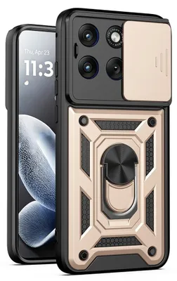 Produktbild von Motorola Edge 70 Fusion Hülle - Coverup Armor Ring Ständer Back Cover mit Kamera Schutz - Gold