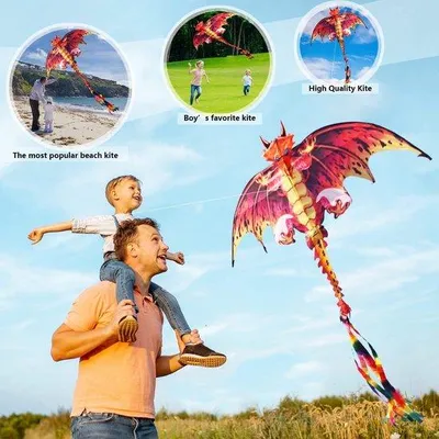 Produktbild von Drachen groß für Kinder, leicht zu fliegen, Sommer