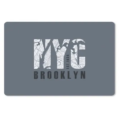 Produktbild von MuchoWow® Schreibtischunterlage New York - Brooklyn - Blau 60x40 cm - XXL Mauspad - Großes Mauspad