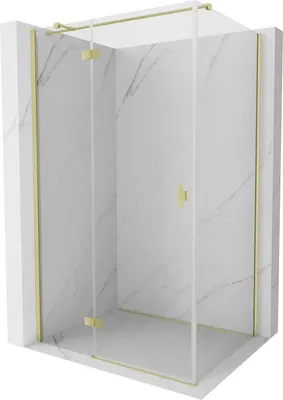 Obrázek produktu pro Mexen Mist-H T sprchový kout s výklopnými dveřmi levý 110 x 70 cm, transparentní, zlatý kartáčovaný