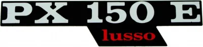 Produktbild von RMS Emblem / Schriftzug " PX 150 E lusso " Seitenhaube kompatibel mit Vespa PX 150 Lusso - 2 Pins Lochabstand 105mn