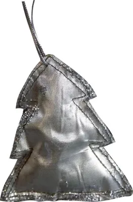 Obrázok produktu pre Strieborný textilný prívesok v tvare vianočného stromčeka 9x8cm