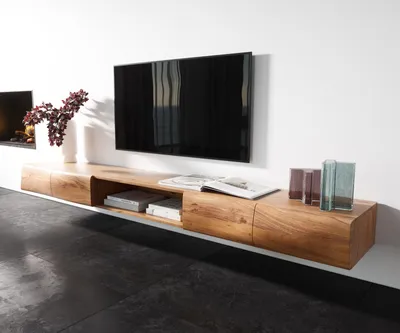 Produktbild von DELIFE Lowboard New Live-Edge 240 cm Akazie Natur 4 Türen 1 Fach schwebend