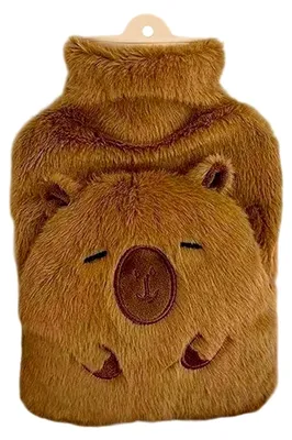 Produktbild von Wärmflasche mit Plüschbezug, 1000 ml Capybara Handwärmer, Cartoon Wärmflaschenhülle