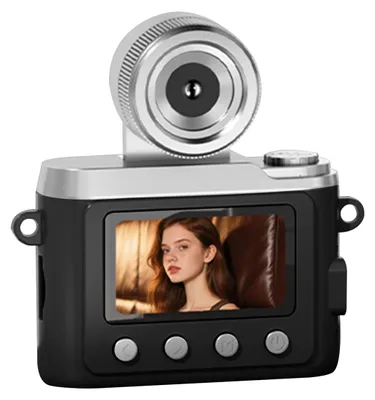 Image de Caméra CCD rétro 1080p à écran rabattable, mini-format, pour enfants, style vintage, petite caméra numérique noire