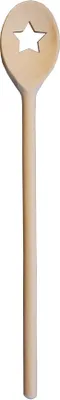 Produktbild von METALTEX 570320000 Kochlöffel oval 30 cm aus Buchenholz, Motiv Stern / Backzubehör / Kochzubehör