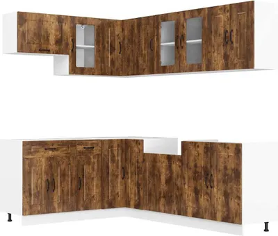 Produktbild von 11-tlg. Küchenschrank-Set Kalmar Räuchereiche Holzwerkstoff