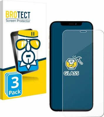 Produktbild von 3x BROTECT Schutzglas für Apple iPhone 12 Pro Displayschutz 9H Glas klar transparent