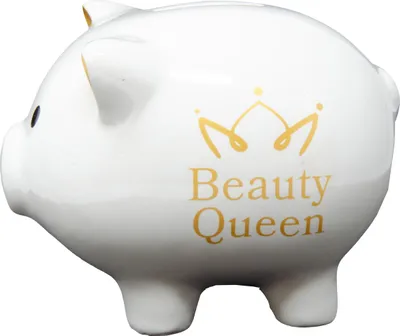 Produktbild von Charmantes Sparschwein aus Dolomit mit Beauty Queen Aufdruck