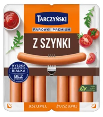Zdjęcie produktu dla Parówki z szynki 220 g Tarczyński
