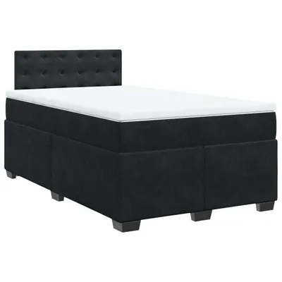 Produktbild von vidaXL Boxspringbett mit Matratze Schwarz 120x200 cm Samt