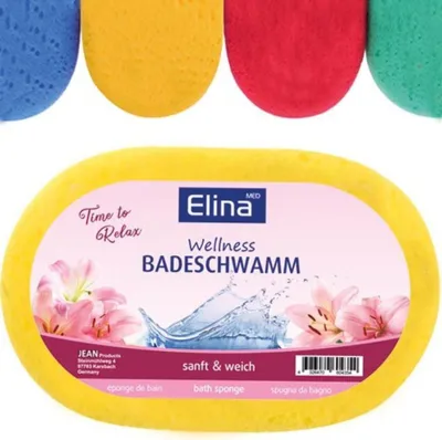 Produktbild von 4 St. Elina Schwamm Badeschwamm oval Peeling Schwamm Wellness Badeschwamm