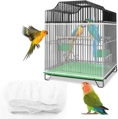 Produktbild von Vogelkäfigabdeckung XL - Saatauffangnetz für große Käfige (Umfang 182-200 cm)