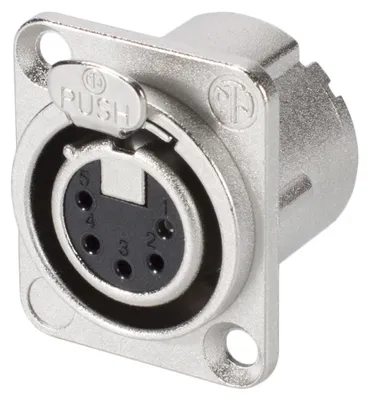 Produktbild von NEUTRIK® XLR, 5-pol , Metall-, Löttechnik-Einbaubuchse, versilberte(r) Kontakt(e), Type D, nickelfarben