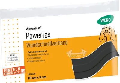 Produktbild von Weroplast PowerTex Wundschnellverband 10 x 6 cm, 10 Stk/Pkg