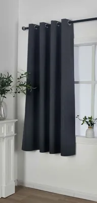 Produktbild von Gardinenbox Verdunkelungsvorhang Ösen Raffhalter HxB 175x145 cm Dunkelgrau 100%
