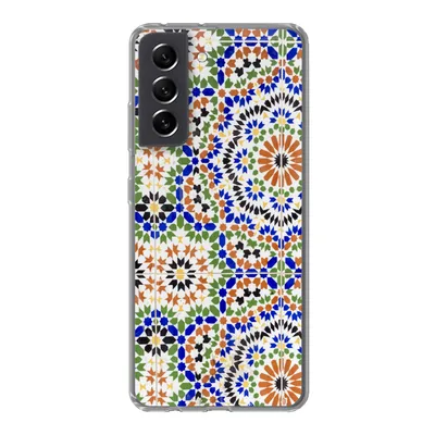 Produktbild von MuchoWow® Handyhülle Schutzhülle Hülle für Samsung Galaxy S21 FE Ein Mosaikdetail mit vielen verschiedenen Formen Silikon Softcase Handy Hülle - Mobiltelefonhülle