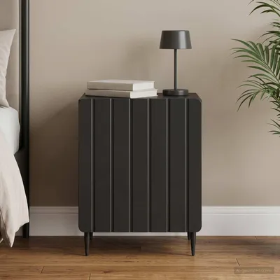 Produktbild von vidaXL Nachttisch Schwarz 43 x 34,5 x 52 cm Holzwerkstoff