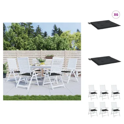 Obrázok produktu pre vidaXL Vankúše na záhradné stoličky 6 ks čierne 50x50x3 cm Oxford látka - vankúš na sedenie