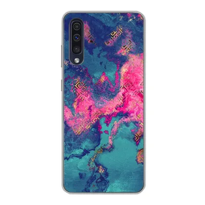 Produktbild von MuchoWow® Handyhülle Schutzhülle Hülle für Samsung Galaxy A30s Marmor - Farbe - Rosa - Blau Silikon Softcase Handy Hülle - Karteninhaber