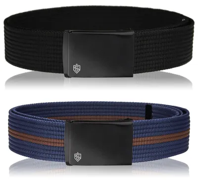 Obrázek produktu pro Stevens opasek parcianí černý a modrohnědý 3,8 cm 135 cm univ