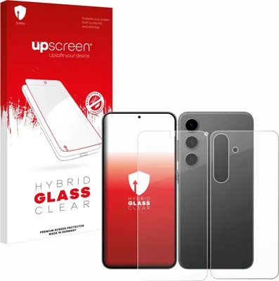 Produktbild von upscreen Schutzglas für Samsung Galaxy S24 (Display+Rückseite) Schutzfolie Panzer Folie Glas Display Schutz klar