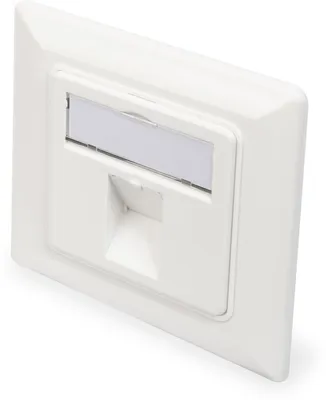 Produktbild von DIGITUS Leerdose für Keystone Module, Rahmen 80x80 mm + Zentralplatte 50x50 mm