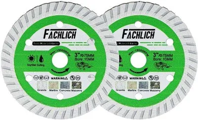 Produktbild von Famanu Diamant-Sägeblatt 75mm für Fliesen, Beton und Granit - 2 Stück