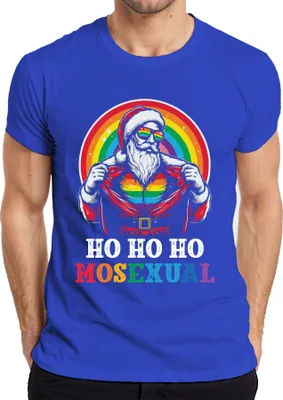 Produktbild von Ho Ho Ho Houal LGBTQ Santa - Weihnachten Weihnachtsgeschenk Christmas Herren T-Shirt, Blau, XXL