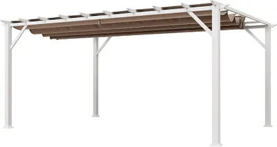 Zdjęcie produktu dla Paragon Outdoor aluminiowa pergola Florence 1116 biały/jasnobrązowy 350x505x236 cm