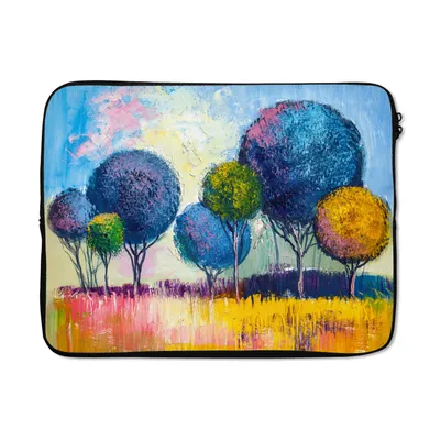 Produktbild von MuchoWow® Laptop Hülle 15 Zoll Gemälde - Ölfarbe - Baum - Natur Laptoptasche - Laptoptasche - Sleeve - Rundum-Schutz