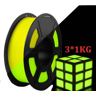 Immagine prodotto di Filamento PLA, fosforescente, compatibilità universale, 3 pezzi PLA giallo