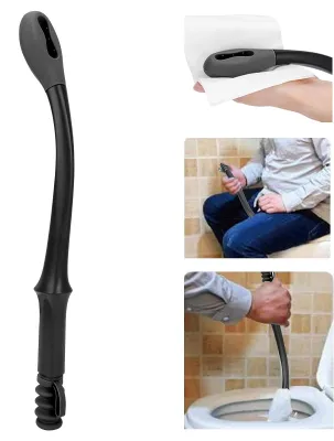 Imagen del producto de Ayuda para el uso del inodoro, ajustable - Dispositivo de asistencia para personas con movilidad reducida - Asidero antideslizante - Limpiador higiénico para uso personal - Cómodo y práctico - Ayuda para usar el papel higiénico