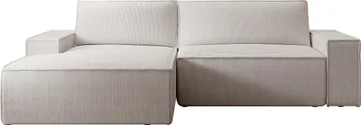 Zdjęcie produktu dla Sofa narożna - Narożnik lewy - Sztruks - Beżowy - AMELIA