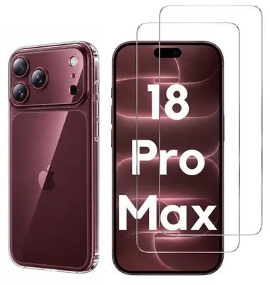 Produktbild von Hülle für iPhone 18 PRO MAX mit 2 Displayschutzfolien aus Hartglas Phonillico®