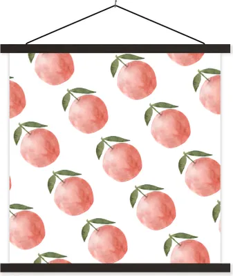 Produktbild von MuchoWow® Textilposter Äpfel - Aquarelle - Muster 90x90 cm mit schwarzem Rahmen - Magnetisches