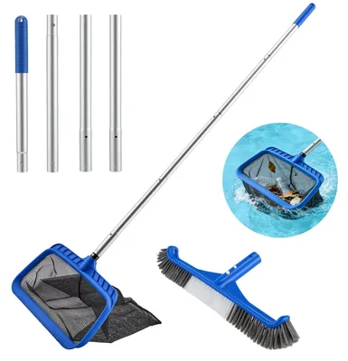 Immagine prodotto di Elzusha - Kit per la pulizia della piscina con asta telescopica in alluminio