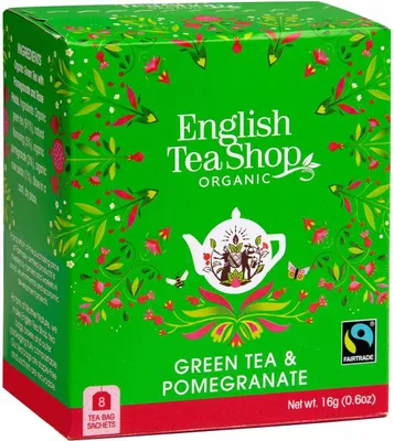 Produktbild von ETS - Grüner Tee Granatapfel, BIO Fairtrade, 8 Teebeutel