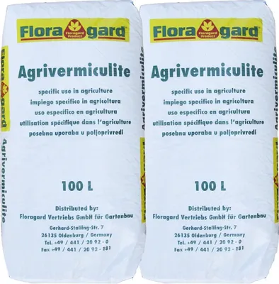 Produktbild von Floragard Vermiculite, 2 x 100L, Substratverbesserer, Erdenverbesserer, Bodenverbesserer, Brutsubstrat 2-3mm gesiebt