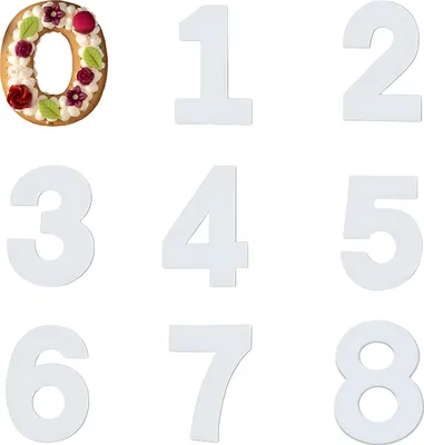 Produktbild von Zahlenform zum Backen, Zahlen von 0 bis 8 Kuchenform, Vorlage Weiß Zahenform , Weiss Zahlenkuchenformen,Backform Set für eigene Kreationen Hochzeit Geburtstag Jahrestag - 10 Zoll